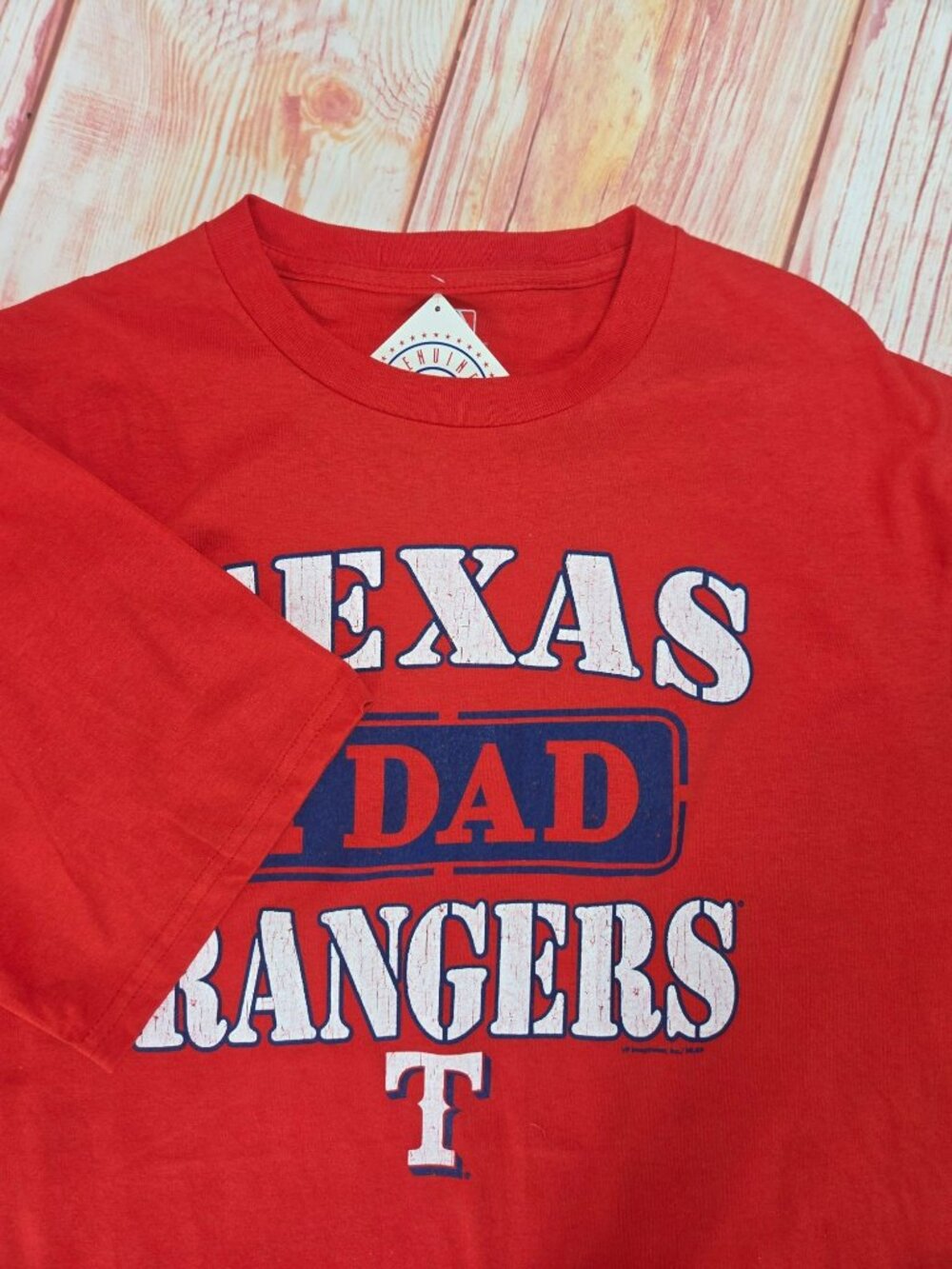 Texas Rangers No. 1 Dad MLB Red T-Shirt Large NWT